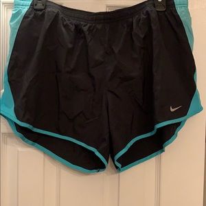 Black/teal Nike running shorts